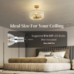 HOMCOM Crystal Ceiling Light Fixture, Semi Flush Mount Modern Crystal Chandelier Ceiling Light for Living Room, Bedroom, Hallway,  Dining Room, E14 Base 3-Lights, Gold Tone - thumbnail 5