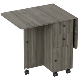 HOMCOM Folding Dining Table for 4-6, Rolling Drop Leaf Table with Storage Drawers, Cabinet and Open Shelf, Extendable Kitchen Table on Wheels, Grey
