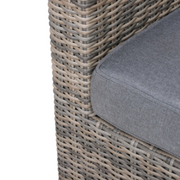 Outsunny 2 Seater Rattan Garden Furniture Set w/ Tall Glass-Top Table Aluminium Frame Plastic Wicker Thick Soft Cushions Outdoor Balcony Sofa, Grey - thumbnail 9