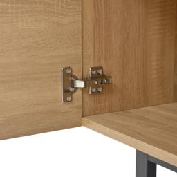 Practical TV Cabinet with 2-Door Cabinet and 2 Drawers, Solid TV Stand with Metal Legs and Particleboard Frame, 180L x 38W x 51.5H cm, Wood - Aosom UK - thumbnail 9
