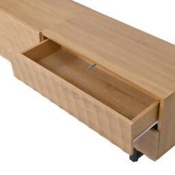 Practical TV Cabinet with 2-Door Cabinet and 2 Drawers, Solid TV Stand with Metal Legs and Particleboard Frame, 180L x 38W x 51.5H cm, Wood - Aosom UK - thumbnail 8