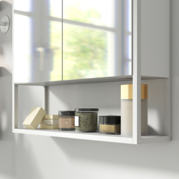 HOMCOM Bathroom Mirror Cabinet with Soft-Close Doors and Adjustable Shelf - White - thumbnail 9