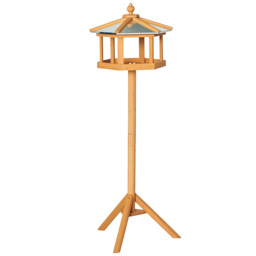PawHut Deluxe Bird Stand Feeder Table Feeding Station Wooden Garden Wood Coop Parrot Stand 113cm High New