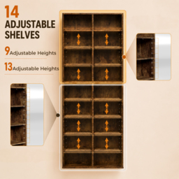 HOMCOM 640 CD Storage Tower - Rustic Brown - thumbnail 5