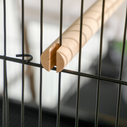 PawHut Bird Cage Budgie Cage 2 In 1 Large Aviary with Wheels Removable Trays for Finch Canaries Cockatiels Black - thumbnail 9