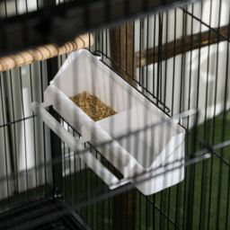 PawHut Bird Cage Budgie Cage 2 In 1 Large Aviary with Wheels Removable Trays for Finch Canaries Cockatiels Black - thumbnail 8