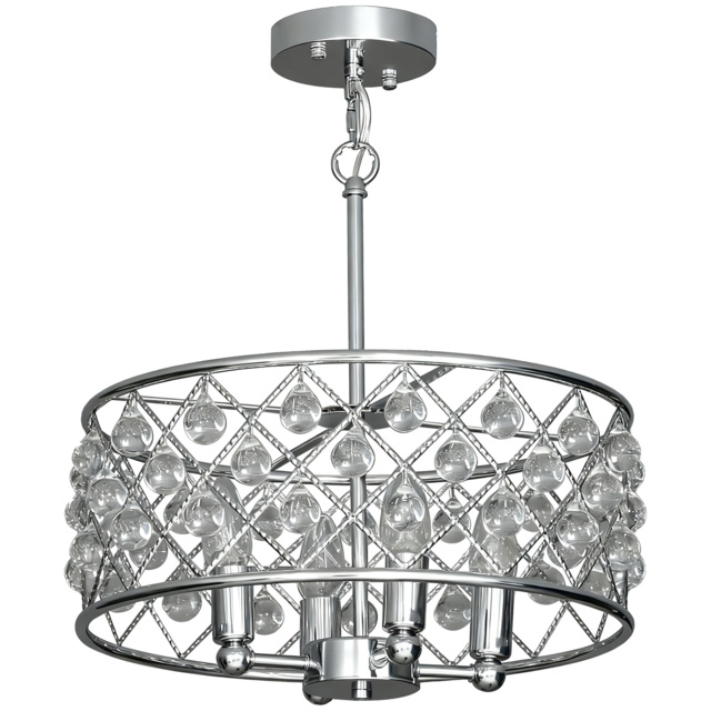 HOMCOM 51 Crystallite Four-Bulb Chandelier - Silver-Tone - image 1