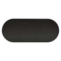 Oval Centre Coffee Table with Double Square Legs and Felt Feet, Minimalist Table for Compact Living Rooms, 119.5L x 50W x 35.5H cm, Black - Aosom UK - thumbnail 7