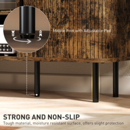 HOMCOM TV Stand Cabinet for TVs up to 55 Inches, TV Unit with Storage Shelves and Cupboard for Living Room, Rustic Brown - thumbnail 7