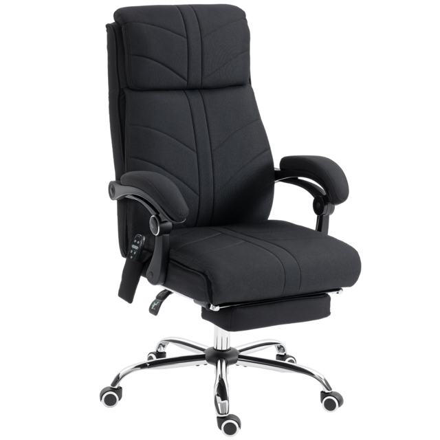 Vinsetto High Back Vibration Massage Office Chair with Footrest, Heated, Black - image 1
