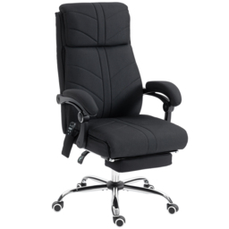 Vinsetto High Back Vibration Massage Office Chair with Footrest, Heated, Black - thumbnail 1