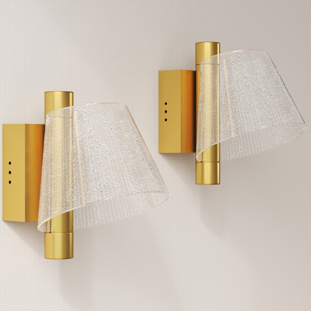 HOMCOM Led Wall Lamp 2 Pack, 5W Modern Indoor Starry Wall Light, Colour Temperature Adjustable 3000K/4000K/6500K, for Bedroom, Living Room, Hallway, Stairs, Gold Tone - image 1