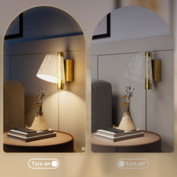 HOMCOM Led Wall Lamp 2 Pack, 5W Modern Indoor Starry Wall Light, Colour Temperature Adjustable 3000K/4000K/6500K, for Bedroom, Living Room, Hallway, Stairs, Gold Tone - thumbnail 5
