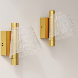 HOMCOM Led Wall Lamp 2 Pack, 5W Modern Indoor Starry Wall Light, Colour Temperature Adjustable 3000K/4000K/6500K, for Bedroom, Living Room, Hallway, Stairs, Gold Tone - thumbnail 1