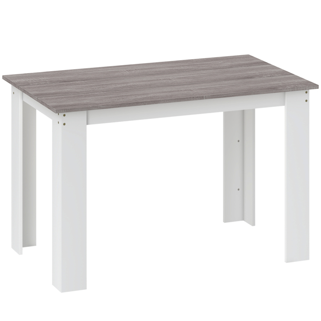 HOMCOM Dining Table for 4-6 People, Kitchen Table with Wood Effect for Dining Room, Grey - image 1