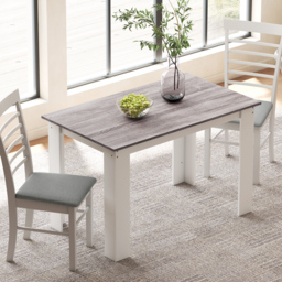 HOMCOM Dining Table for 4-6 People, Kitchen Table with Wood Effect for Dining Room, Grey - thumbnail 2