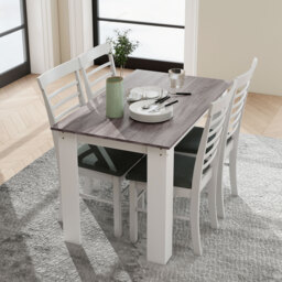 HOMCOM Dining Table for 4-6 People, Kitchen Table with Wood Effect for Dining Room, Grey - thumbnail 8