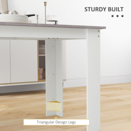 HOMCOM Dining Table for 4-6 People, Kitchen Table with Wood Effect for Dining Room, Grey - thumbnail 6