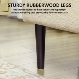 HOMCOM 47L Teddy Fleece Storage Ottoman - Cream - thumbnail 5