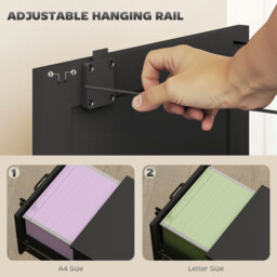 HOMCOM 3-Drawer Filing Cabinet with Lock - Black - thumbnail 5
