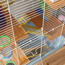 PawHut Small Hamster Cage with 5-Tier Habitat and Tunnel, Fun & Spacious Cage for Hamsters, Light Blue - Aosom UK - thumbnail 8