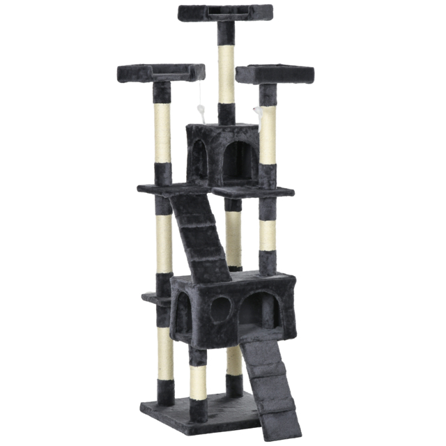 PawHut Cat Tree Scratching House, Activity Play Centre - image 1
