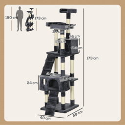 PawHut Cat Tree Scratching House, Activity Play Centre - thumbnail 3