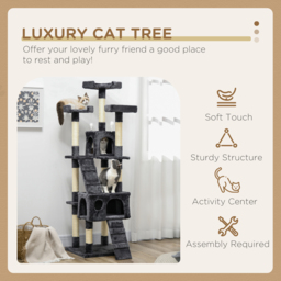 PawHut Cat Tree Scratching House, Activity Play Centre - thumbnail 4