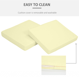 Outsunny Set of 2 Garden Seat and Back Cushion Set, Replacement Cushions for Outdoor Furniture with Seat Cushion and Back Cushion, Cream White - thumbnail 6