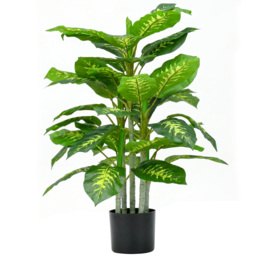 HOMCOM Artificial Evergreen Tree Fake Decorative Plant in Nursery Pot for Indoor Outdoor Décor, 95cm - Aosom UK - thumbnail 1