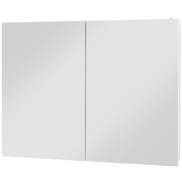 Kleankin LED Bathroom Mirror Cabinet with Light, Bathroom Storage Cupboard w/ Adjustable Shelf, Smart Trouch, 90x15x70cm, White - Aosom UK