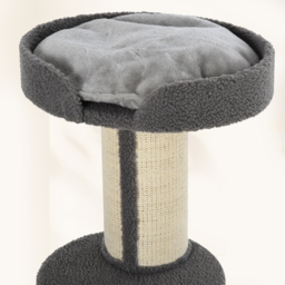 PawHut 81cm Cat Tree with Sisal Scratching Post, Cat Tower Kitten Activity Center climbing frame with large platform Lamb Cashmere Perch, Grey - thumbnail 9