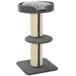 PawHut 81cm Cat Tree with Sisal Scratching Post, Cat Tower Kitten Activity Center climbing frame with large platform Lamb Cashmere Perch, Grey - thumbnail 1