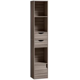 HOMCOM Bookcase with Drawers Adjustable Shelf Bookshelf with 2 Drawers and Cabinet 158 cm Grey - thumbnail 1