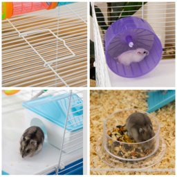 PawHut Large Hamster Cage, 3-Level Small Rodents House, w/ Tube Tunnel, Exercise Wheel, Food Dish, Ramps, Hut, 59 x 36 x 47 cm, Blue - Aosom UK - thumbnail 8