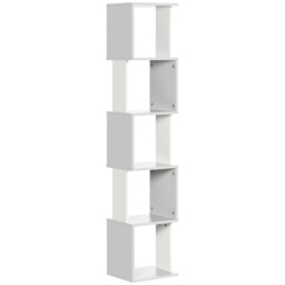 HOMCOM Modern 5-Tier Bookshelf, Freestanding Bookcase Storage Shelving for Living Room Home Office Study, Light Grey - Aosom UK