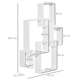 HOMCOM Interlocking Cube Floating Shelves, Wall Mounted Display Shelf for Living Room, Bedroom, Hallways, White - Aosom UK - thumbnail 3
