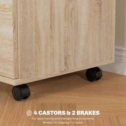 HOMCOM Two Drawer Lockable Filing Cabinet - Wood-Effect - thumbnail 5