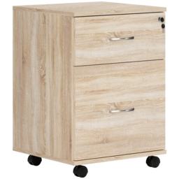 HOMCOM Two Drawer Lockable Filing Cabinet - Wood-Effect - thumbnail 1