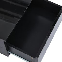 Modern High Gloss Coffee Table with 2 Storage Drawers, Unique Shape Centre Table with Customisable LED Lights, 100L x 50W x 35H cm, Black - Aosom UK - thumbnail 9