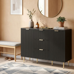 HOMCOM 2-Door Sideboard with 3 Drawers and Adjustable Shelves - Black - thumbnail 8