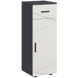 kleankin Slender Bathroom Cabinet: Compact Storage with Drawer, Door & Adjustable Shelf, Soft-Close Mechanism, Grey Hue - Aosom UK - thumbnail 1