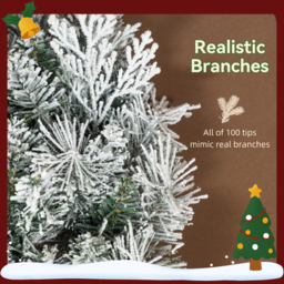 HOMCOM 60cm/ 24inch Flocked Prelit Christmas Wreath - thumbnail 6