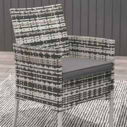 Outsunny Outdoor Dining Set 5 Pieces Patio Conservatory with Tempered Glass Tabletop, 4 Dining Armchairs - Grey - thumbnail 9