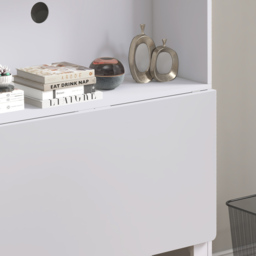 HOMCOM Foldable Desktop, Computer Desk with Storage Shelves, 80 x 69 x 155 cm, White - thumbnail 8