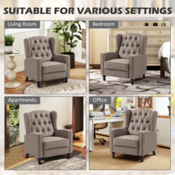 HOMCOM Chesterfield-Style Reclining Armchair - Brown - thumbnail 8