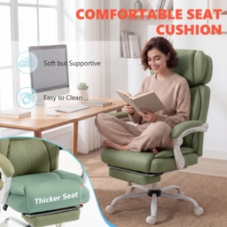 HOMCOM High Back Vibration Massage Office Chair Heated Reclining Computer Chair w/ Adjustable Height, Swivel Wheels, Lime Green - thumbnail 7
