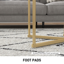 HOMCOM Set of Two Marble-Effect Nest of Tables - White/Gold-Tone - thumbnail 6