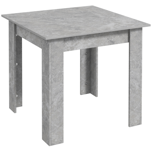 HOMCOM Square Dining Table, Modern Small Dining Table with Faux Cement Effect, Space Saving, Non-slip Foot Pads, Cement Grey - image 1