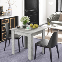 HOMCOM Square Dining Table, Modern Small Dining Table with Faux Cement Effect, Space Saving, Non-slip Foot Pads, Cement Grey - thumbnail 6